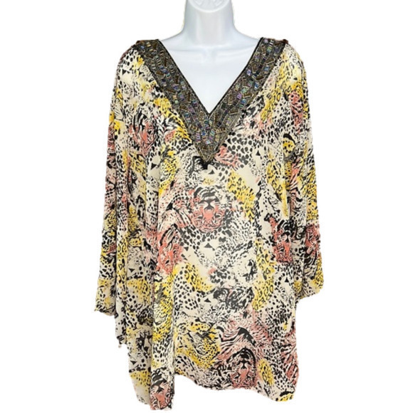 Shoreline Tiger Print Bathing Suit Coverup Large - Picture 1 of 10